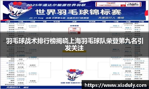 羽毛球战术排行榜揭晓上海羽毛球队荣登第九名引发关注
